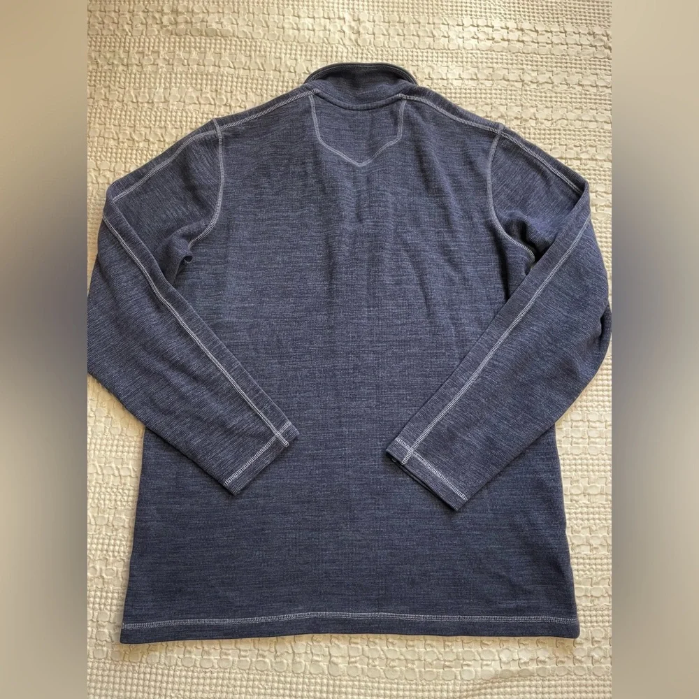 Eddie Bauer Rib‎ Knit 1/4 Zip Sweater Blue Large Tall (LT/TL)